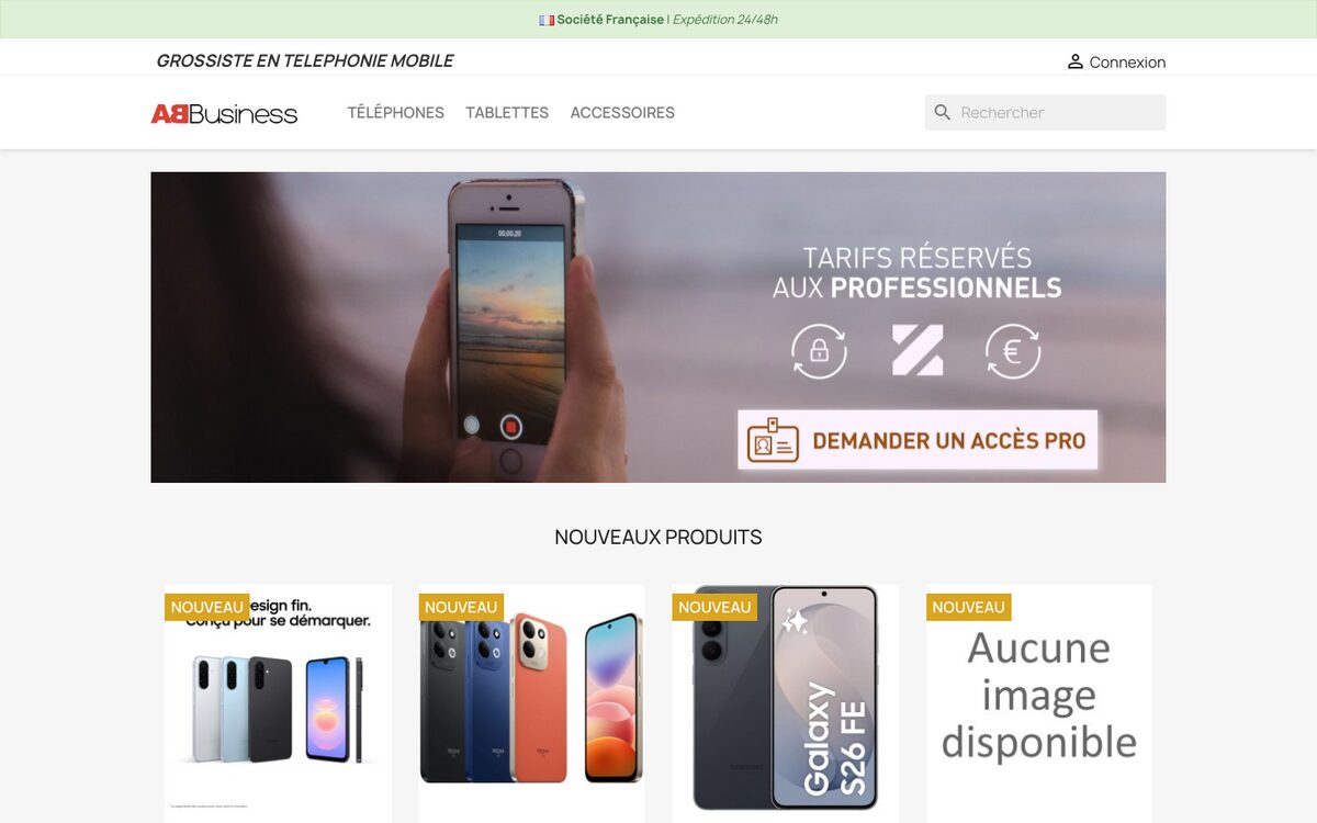 Page d’accueil de AB Business