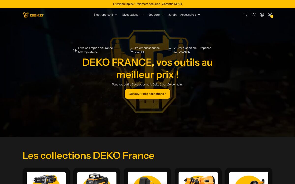 Page d’accueil de DEKO France