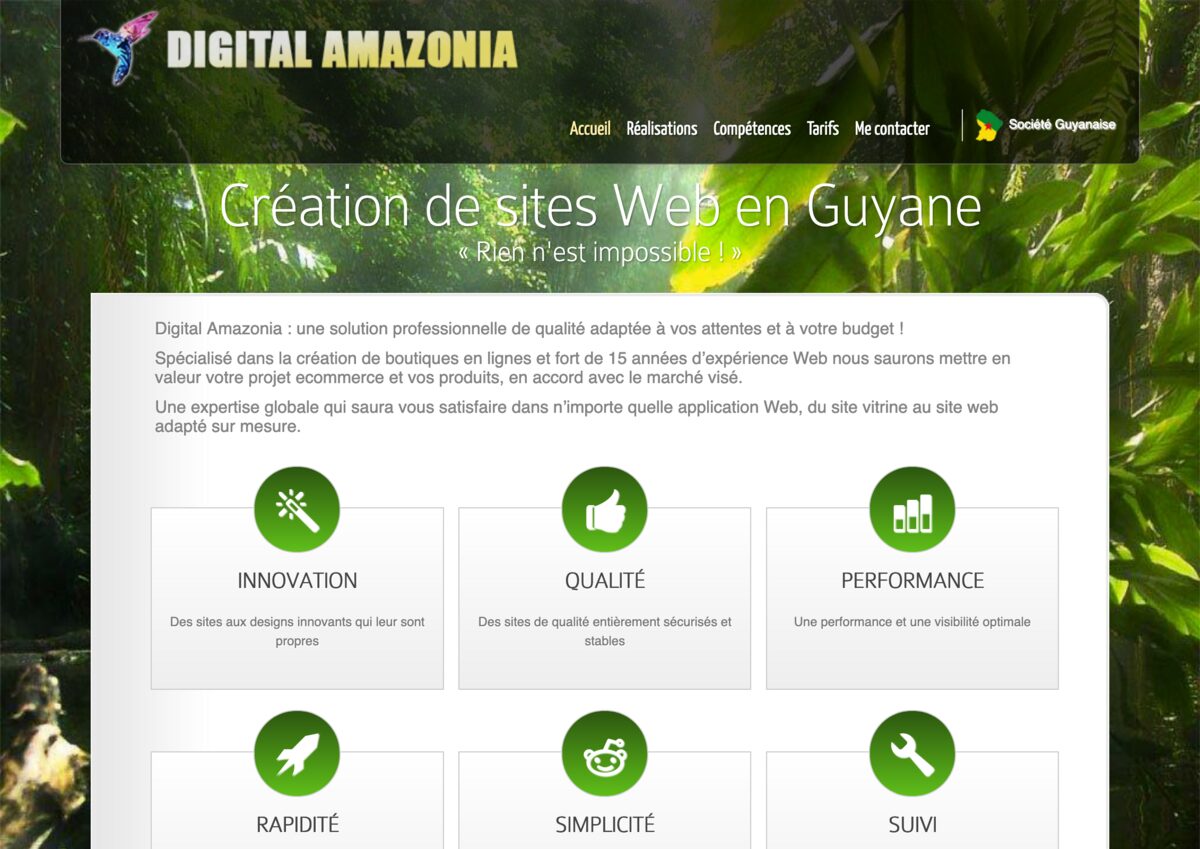 Page d’accueil de Digital Amazonia