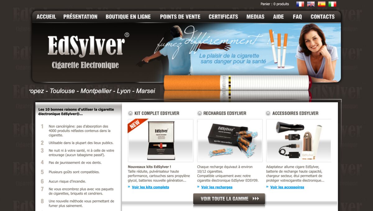 Page d’accueil de Edsylver