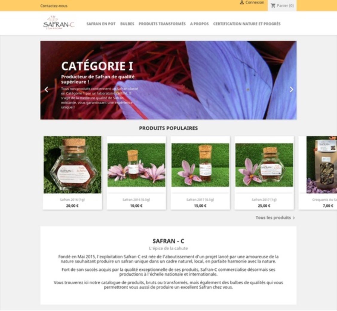 Page d’accueil de Safran C
